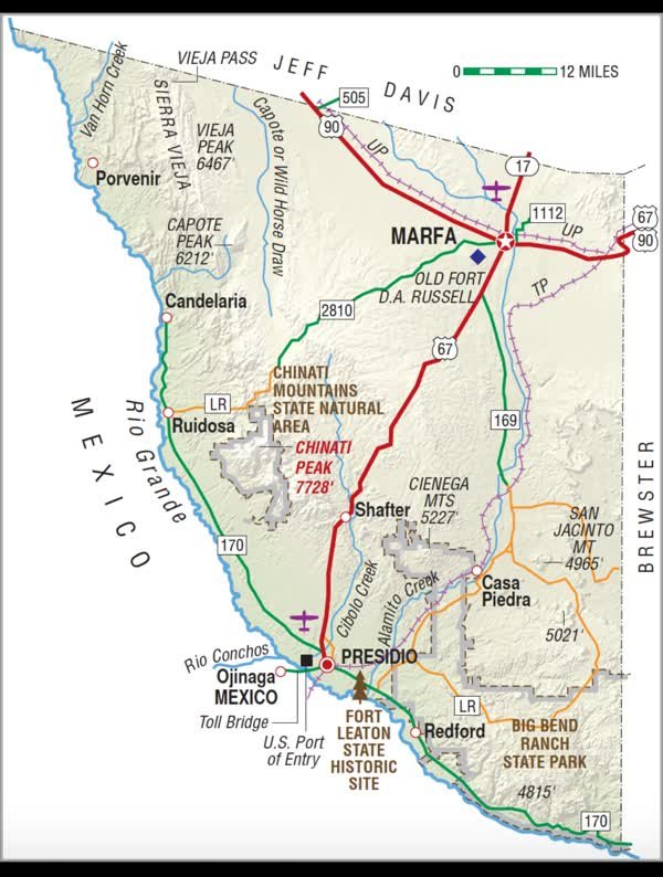Rio Conchos Area Map - Big Bend Region
